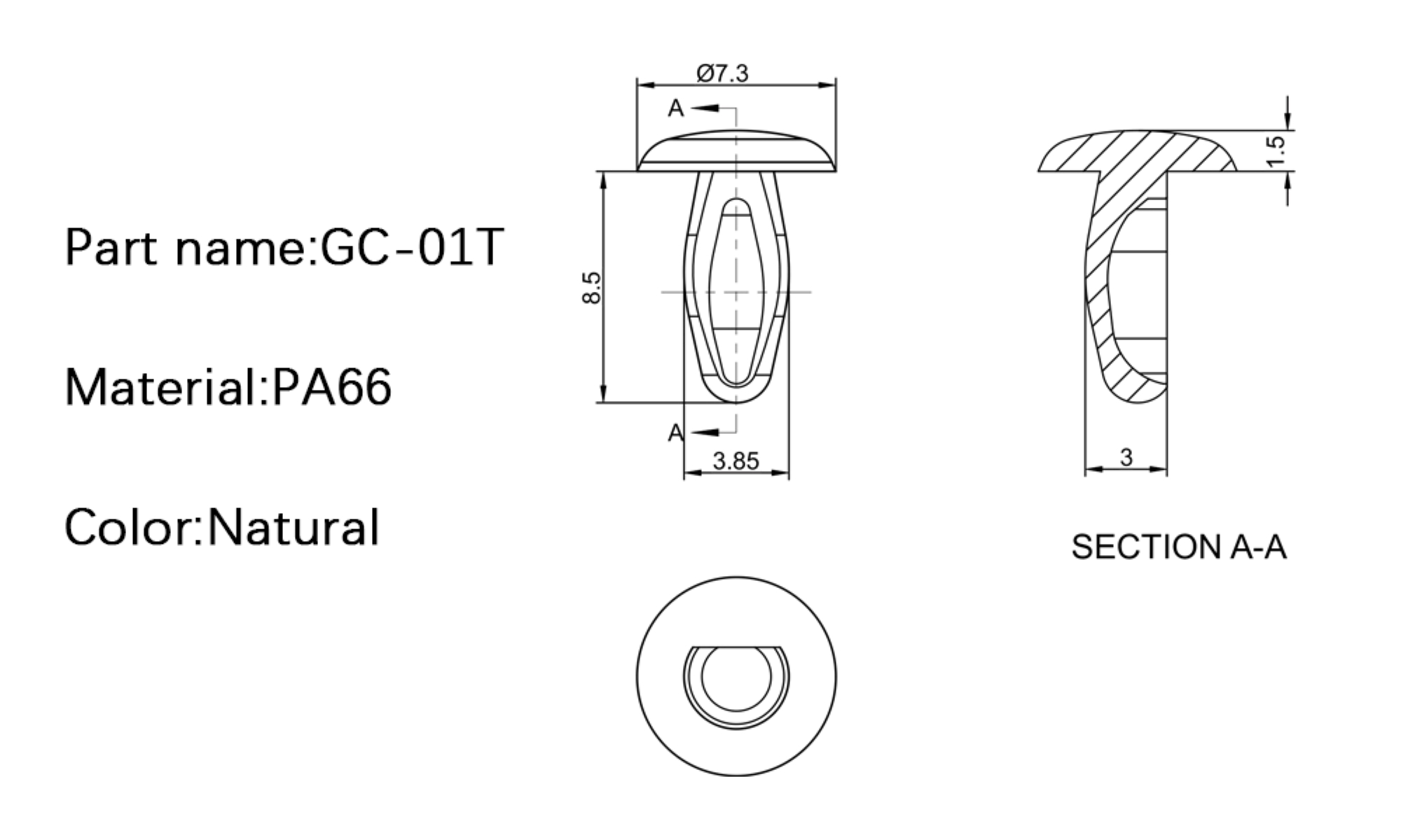 Plastic Canoe Clip GC-01T